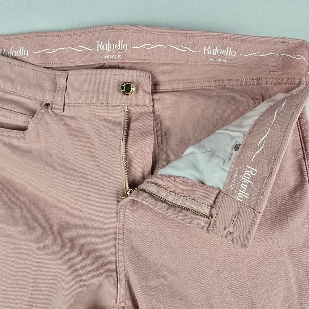 Rafaella Weekend Capri Pants Women 16 Pink Stretch Cotton Cropped Casual Pockets - Picture 3 of 10